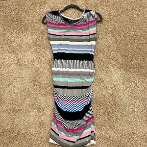 Midi multicolor ruched dress